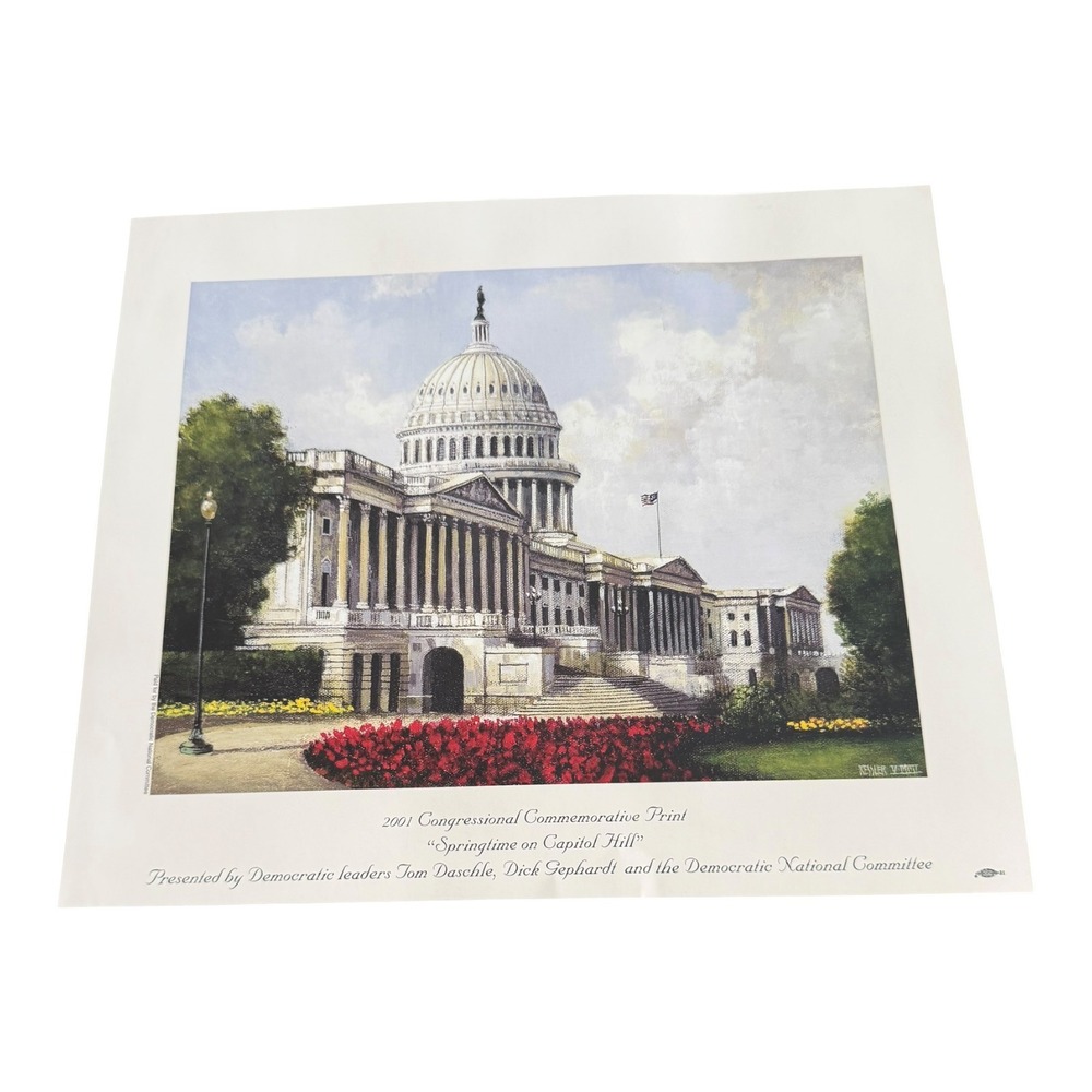 2001 Congressional Commemorative Print Springtime on Capitol Hill DNC Kessler